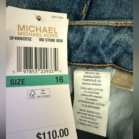 Michael Kors Womens Stone Wash Selma Cargo Bootcut High Rise Denim Jeans Size 16 - Picture 2 of 9